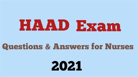 HAAD /DOH NURSING EXAM QUESTIONS.